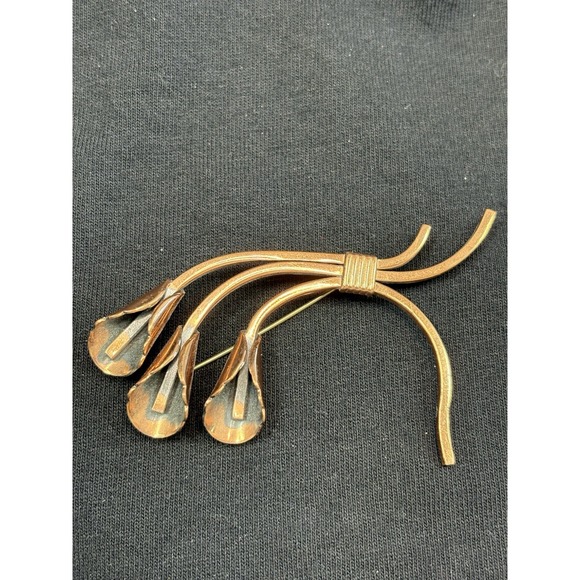 Matisse Renoir Jewelry - Vintage Matisse Renoir Calla Lily Copper Brooch 3 1/8" long - Beautiful MCM